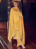 Yellow Embroidery Designer Silk Pant Style Suit In Germany