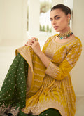 Yellow And Green Anarkali Gharara Suit In USA Canada