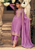 Purple Silk Palazzo Suit In USA Germany