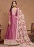 Rose Pink Embroidery Silk Anarkali Suit