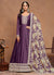 Deep Purple Embroidery Silk Anarkali Suit