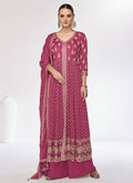 Rani Pink Sequence Embroidery Traditional Palazzo Suit