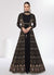 Black Multi Embroidery Jacket Style Festive Anarkali Gown