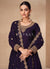 Purple Golden Embroidery Anarkali Suit