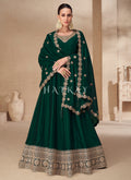 Green Golden Embroidery Anarkali Suit