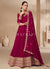 Magenta Golden Embroidery Anarkali Suit