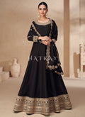 Black Golden Embroidery Anarkali Suit