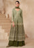 Olive Green Ombré Slit Style Anarkali Lehenga