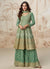 Green Peplum Style Anarkali Palazzo Suit