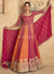 Red And Orange Embroidery Anarkali Gown