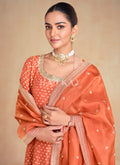 Buy Orange Silk Anarkali 