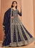 Dark Blue Embroidery Anarkali Suit