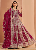 Magenta Pink Embroidery Anarkali Suit