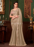 Copper Beige And Pink Embroidery Designer Saree