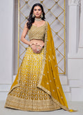 Yellow Ombré Embroidered Wedding Lehenga Choli