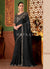 Black Copper Embroidery Designer Saree