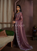 Purple Handwork Silk Wedding Saree