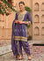 Purple Embroidered Dhoti Style Punjabi Suit