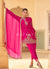 Rani Pink Embroidered Dhoti Style Suit