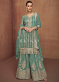 Sea Green Party Wear Gharara Suit