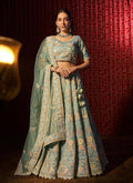 Turquoise Embroidery Bridal Lehenga Choli