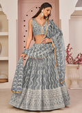 Slate Grey Embroidered Lehenga Choli