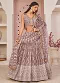 Mauve Purple Embroidered Lehenga Choli