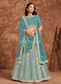 Aqua Blue Georgette Lehenga Choli