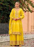 Yellow Multi Embroidery Palazzo Suit