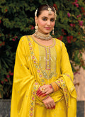 Yellow Multi Embroidery Palazzo Suit