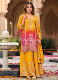 Yellow And Pink Ombré Palazzo Suit