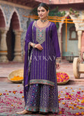 Violet Pakistani Palazzo Suit