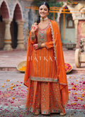 Orange Pakistani Palazzo Suit