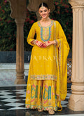 Yellow Multi Embroidery Palazzo Suit