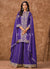 Violet Embroidered Silk Palazzo Suit