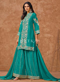 Buy Teal Palazzo Suit In USA