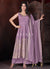 Lavender Mirror Work Anarkali Palazzo Suit