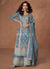 Powder Blue Multi Embroidered Palazzo Suit