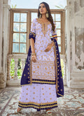 Light Purple Embroidery Traditional Georgette Palazzo Suit