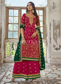 Bridal Red Embroidery Traditional Georgette Palazzo Suit