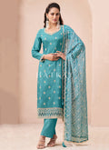 Sky Blue Embroidered Casual Salwar Kameez