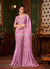 Pink Golden Embroidery Designer Saree