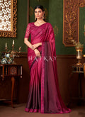 Pink Wine Ombré Embroidery Designer Saree