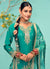 Turquoise Multi Embroidered Dhoti Style Punjabi Suit