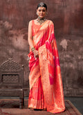 Red And Orange Silk Saree