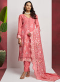 Peach Chikankari Embroidery Salwar Suit