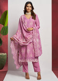 Purple Chikankari Embroidery Salwar Suit