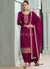 Magenta Embroidered Salwar kameez