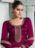 Magenta Embroidered Salwar kameez