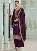 Purple Embroidered Salwar kameez